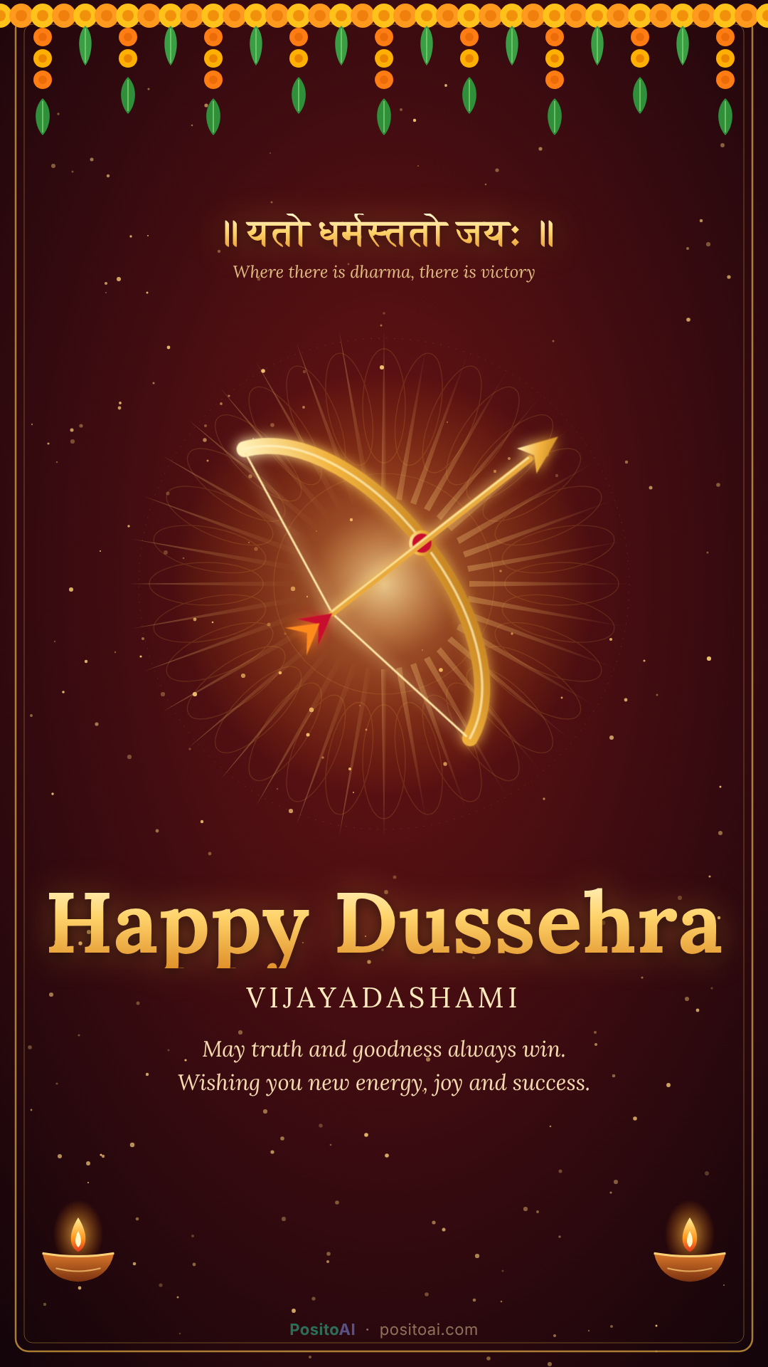 Dussehra (Vijayadashami) greeting, English