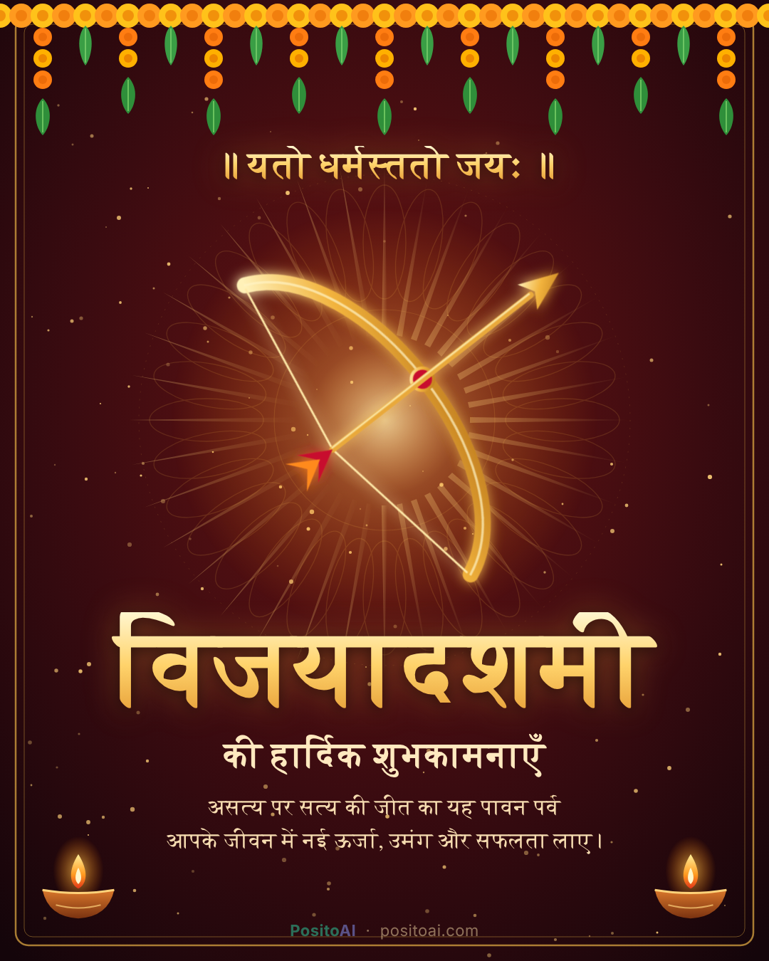 Dussehra (Vijayadashami) greeting, हिन्दी