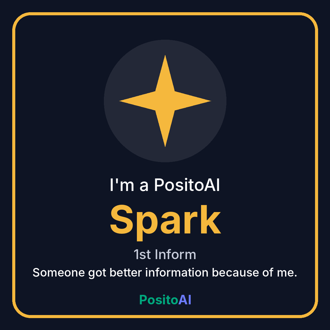 I'm a PositoAI Spark badge